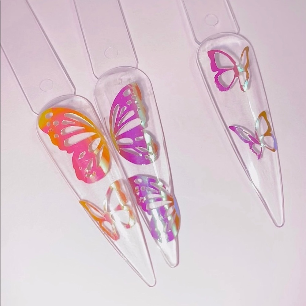 Wholesale butterfly nail stickers! 8 sheets